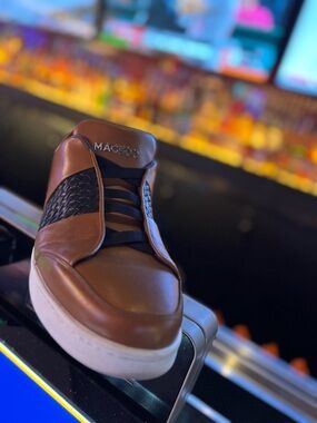 MACEOO Men's Brown Leather Casual Sneaker